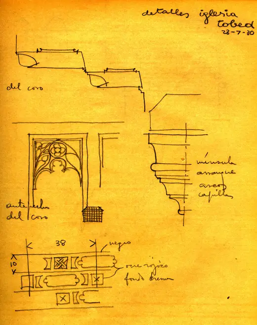 Dibujo de arquitectura tomada del natural