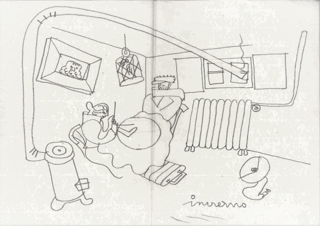 Boceto café Salduba mural invierno - José Borobio