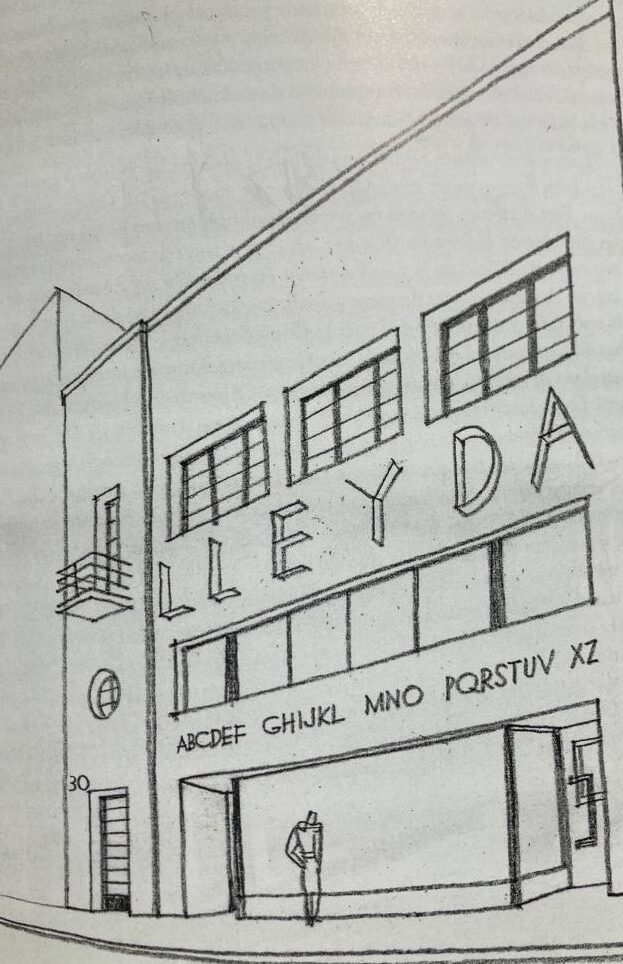 Fachada Lleyda vivienda con local comercial- boceto José Borobio