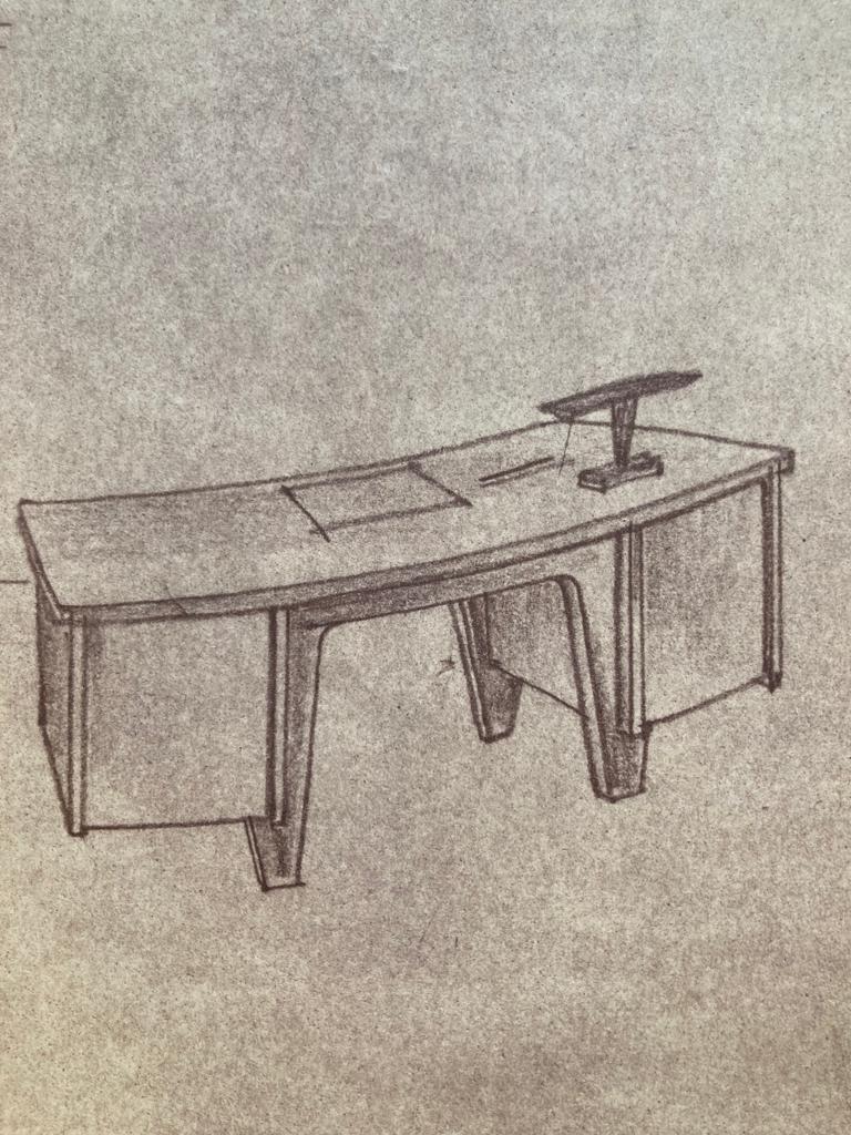 Dibujo del escritorio de José Borobio