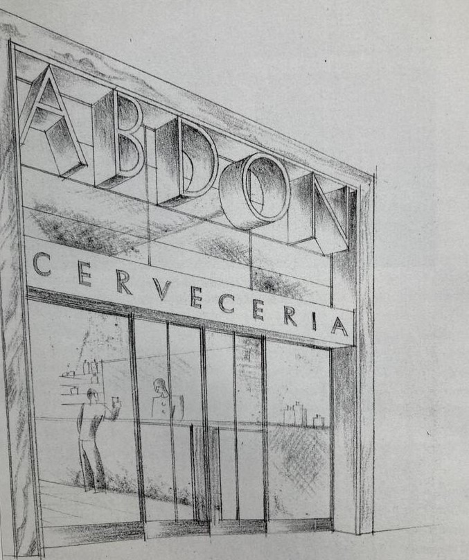 Cafetería Abdón - boceto José Borobio