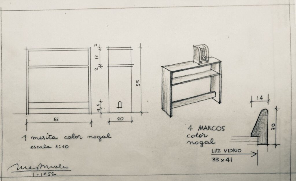Diseño de mesa de nogal - diseño José Borobio