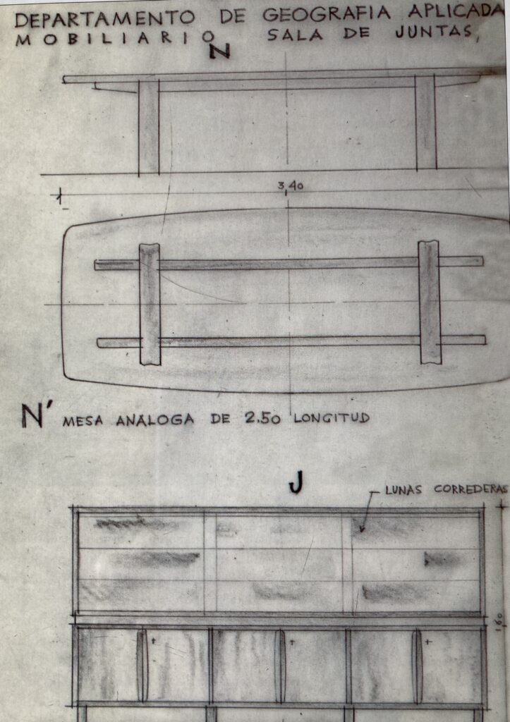 Diseño de mesa para sala juntas del Departamento de Geografía Aplicada- José Borobio