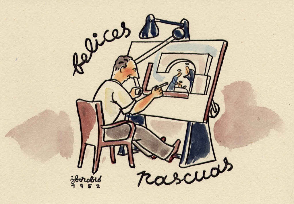 Felicitación Navidad autoretrato - José Borobio